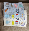 Short Sleeve Nurse T Shirts with Medical Doodles colours