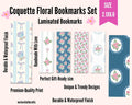 Coquette Floral Bookmarks Set with various designs on a white background.coquette-floral-bookmarks