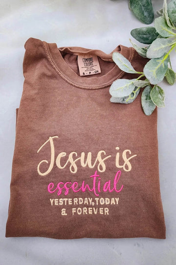 embroidered women's jesus tee lifestyle image