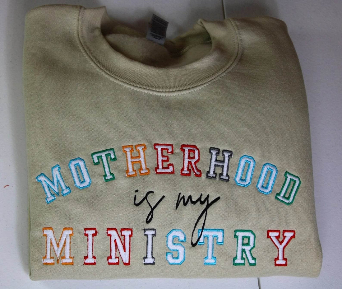 Best Quality Sweatshirts | Motherhood Is My Ministry Crewneck