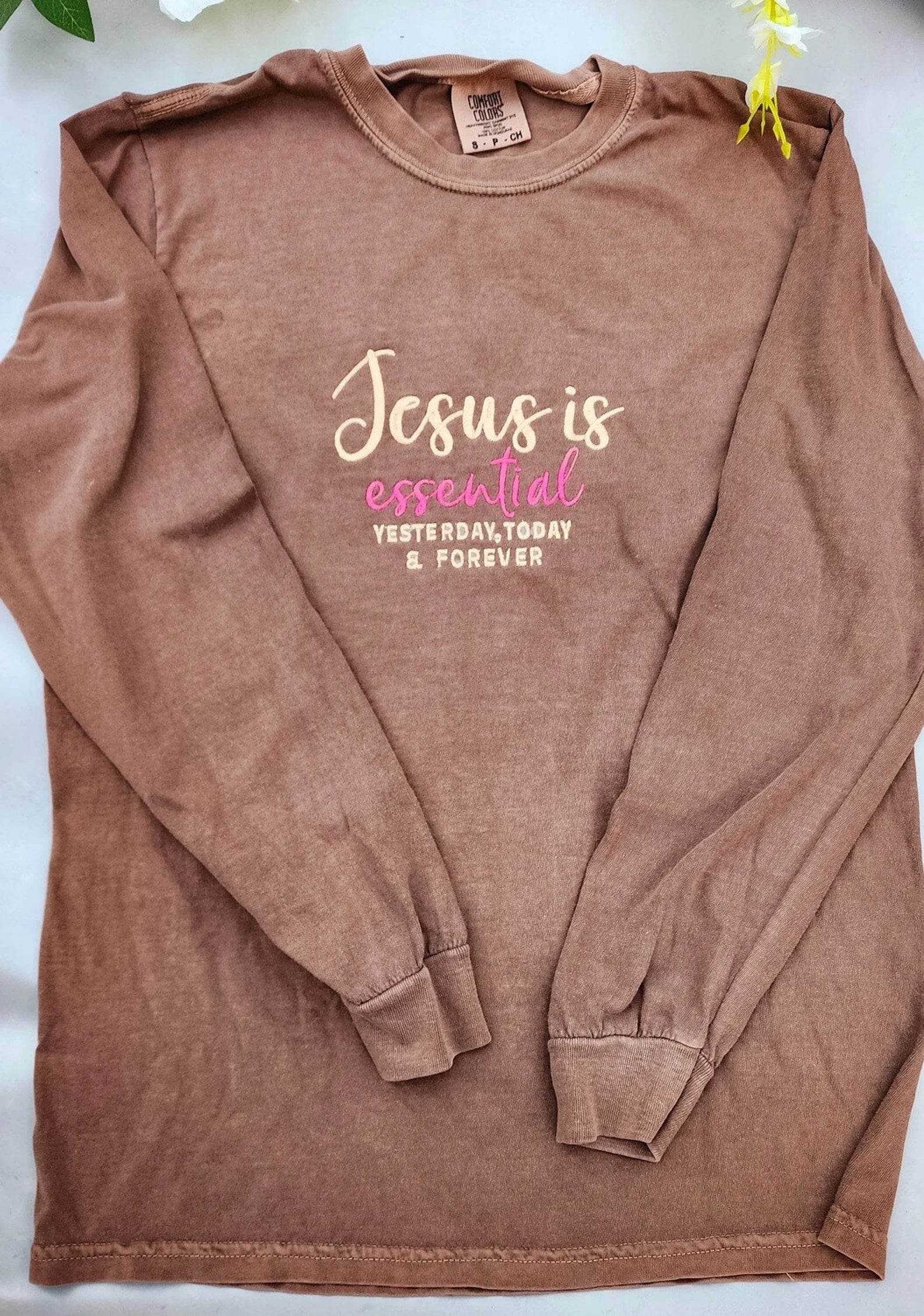 embroidered women's jesus tee lifestyle image