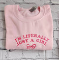 Stylish women’s sweatshirt with embroidered girl quote