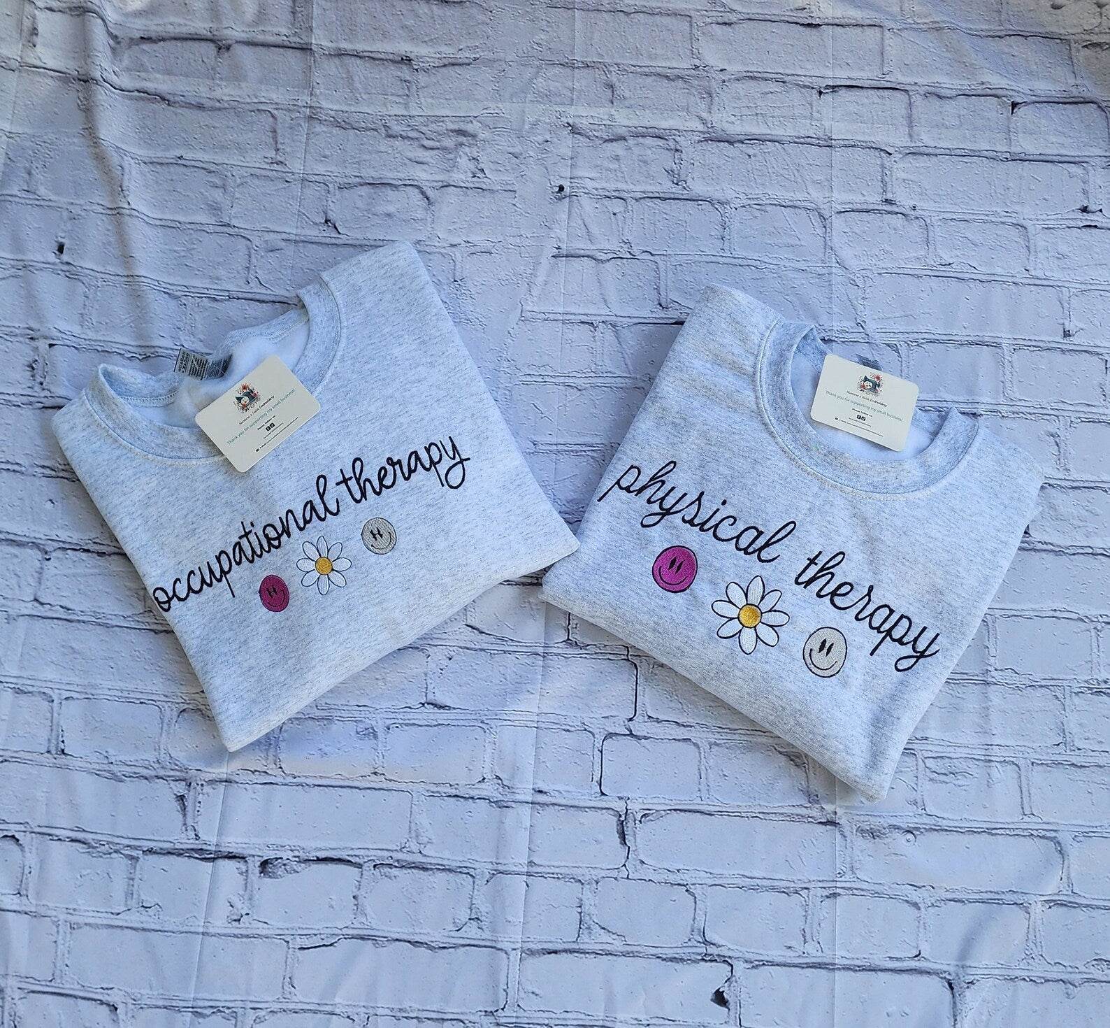 Women’s occupational therapy sweatshirt with emoji flower