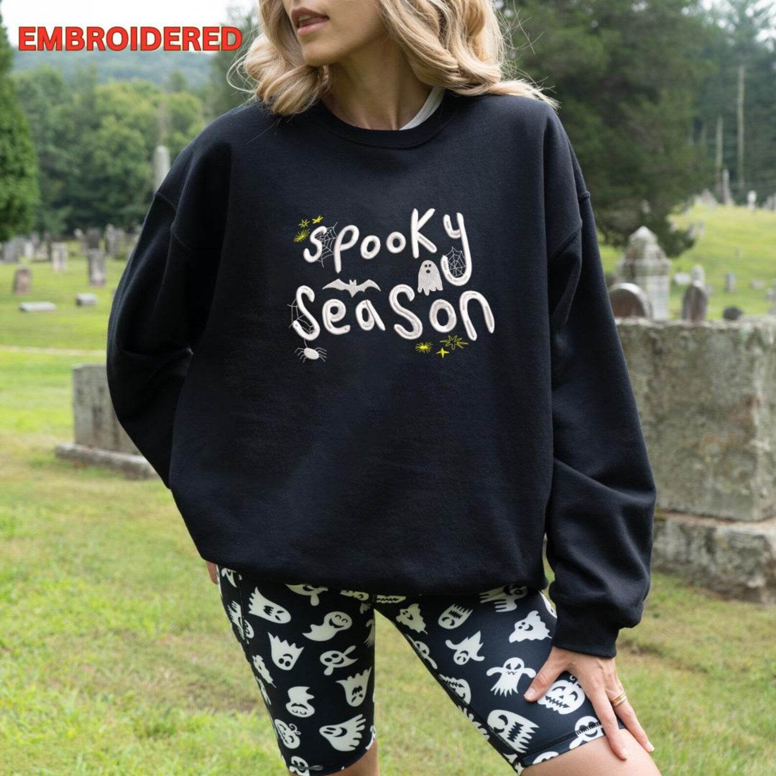 Black Spooky Season Graphic Crewneck