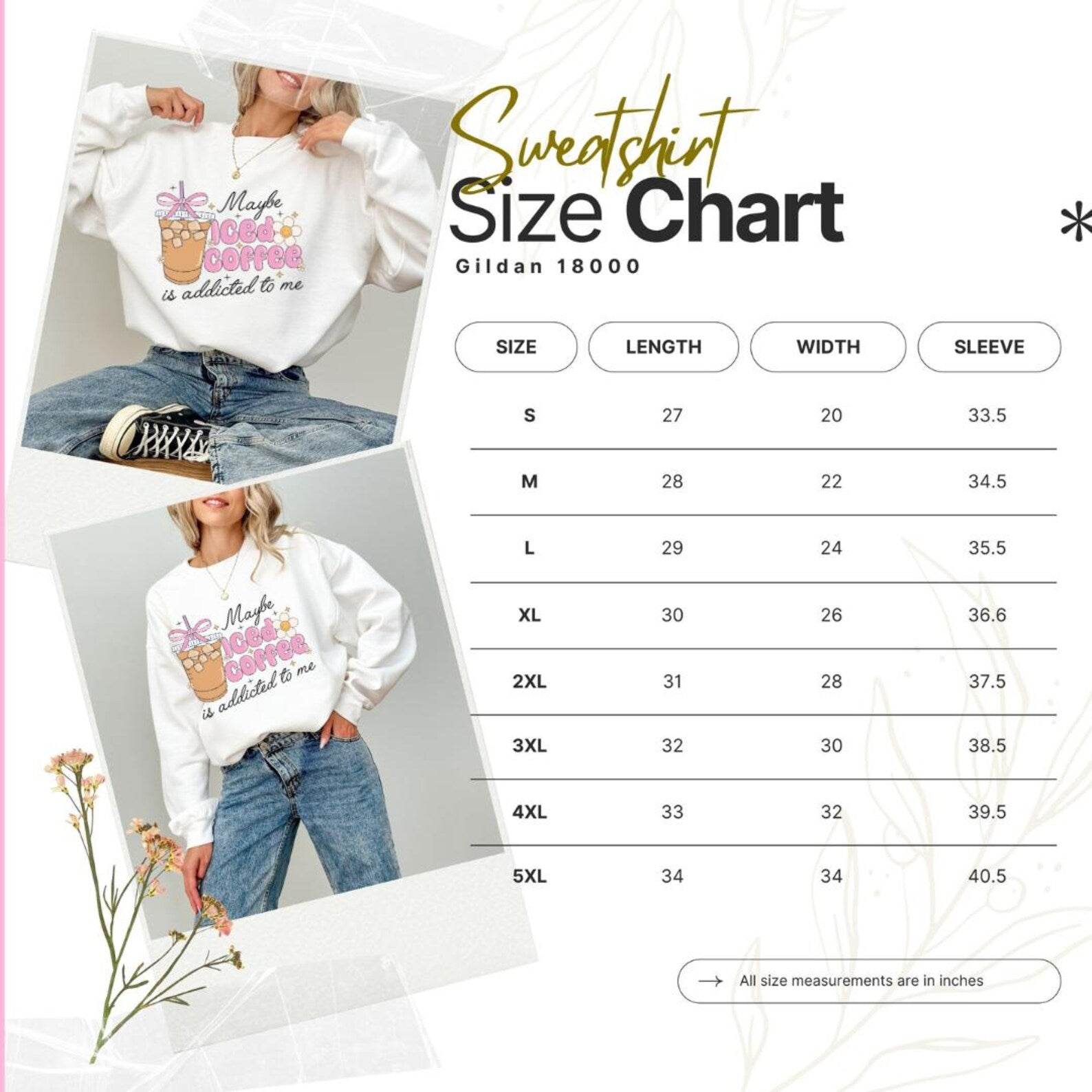 Aesthetic iced coffee sweatshirt for women