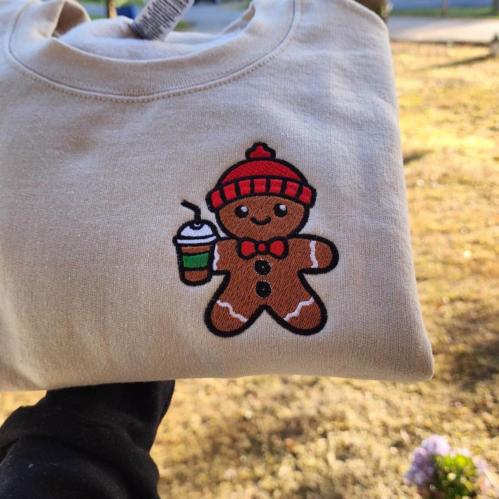 Cute Gingerbread Sweatshirt Dress for Christmas Cheer