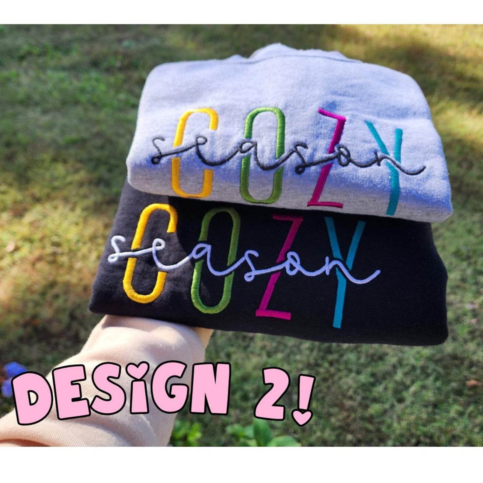 Cozy Season Fall Embroidered Sweatshirt for Comfort outdoor