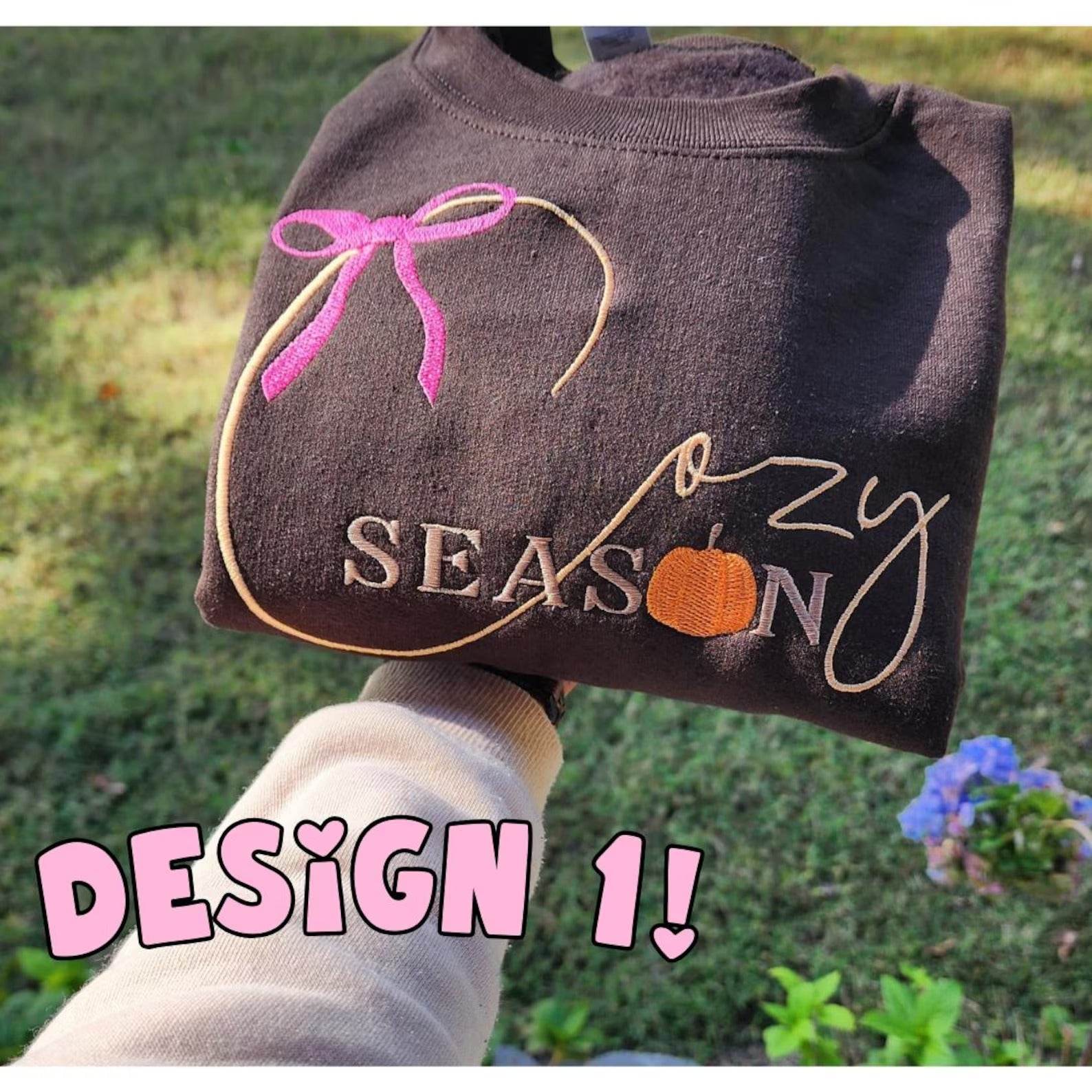 Cozy Season Fall Embroidered Sweatshirt for Comfort image