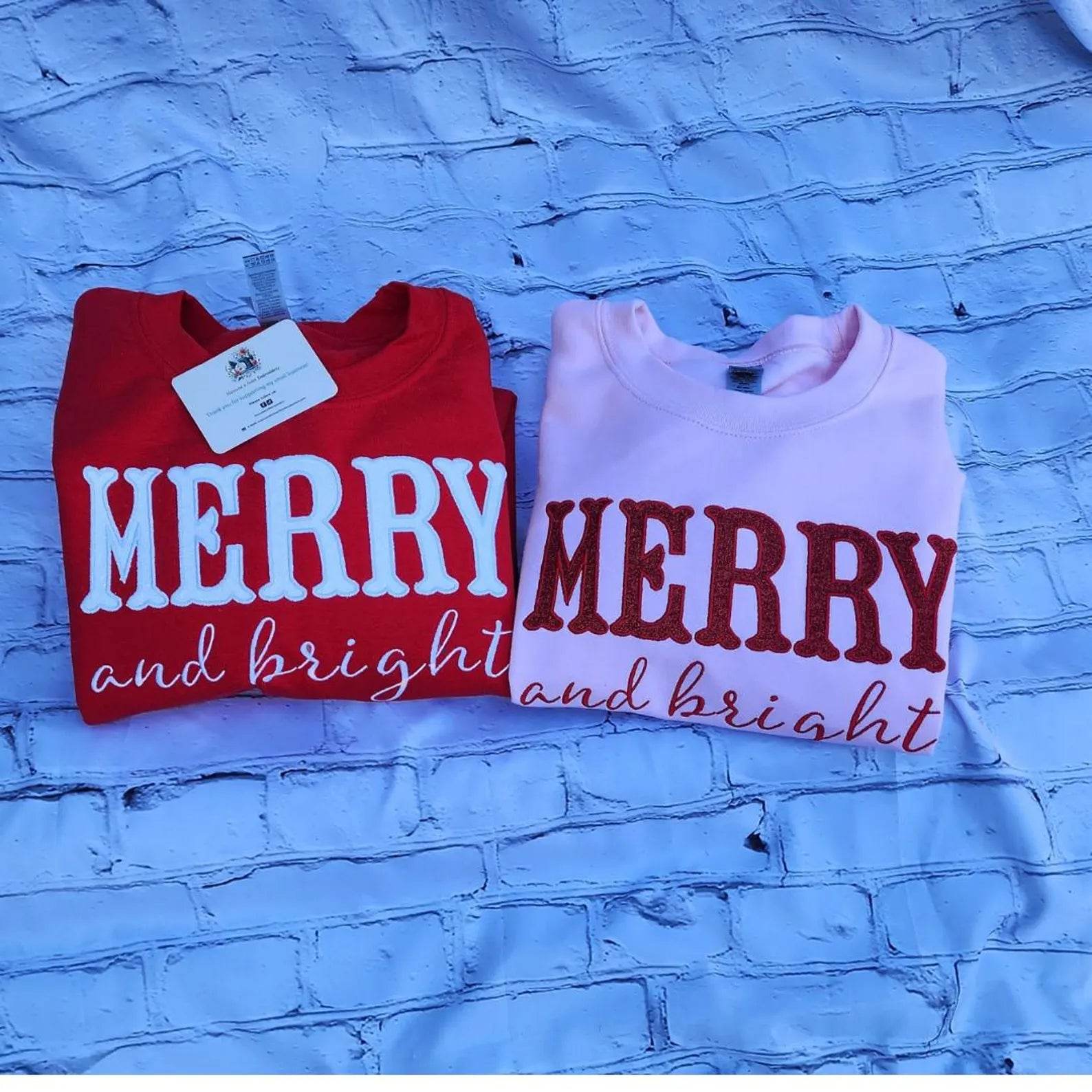 Bright red sweatshirt styled for girls’ holiday celebrations
