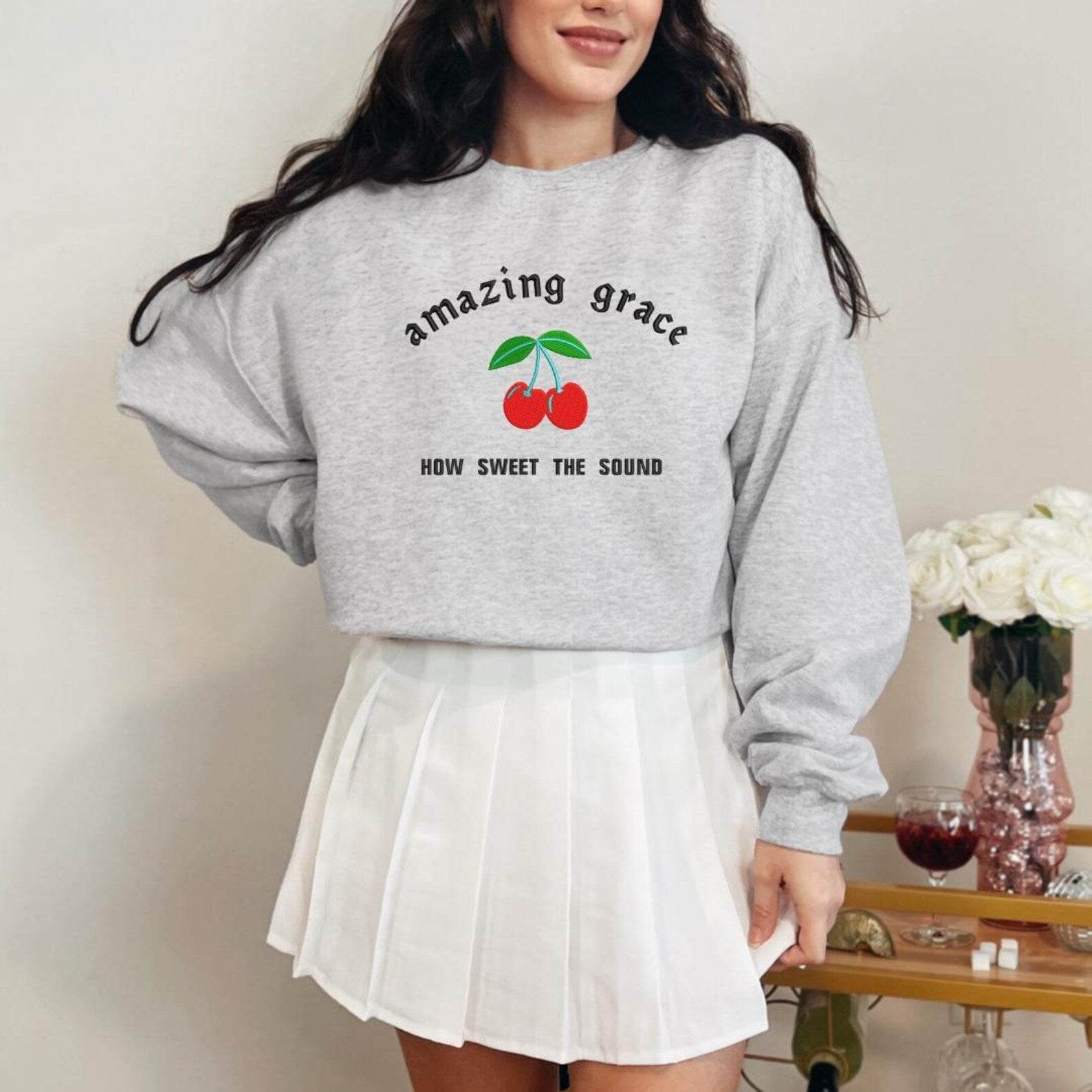 Amazing Grace Christian Crewneck Soft Sweatshirt girl