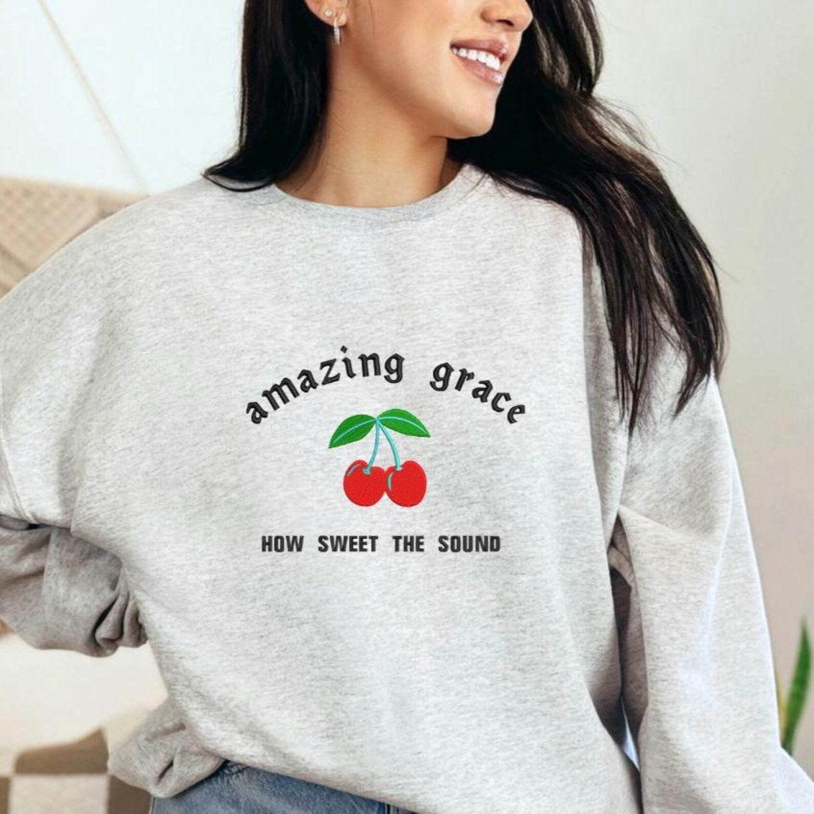 Amazing Grace Christian Crewneck Soft Sweatshirt nice girl