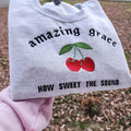 Amazing Grace Christian Crewneck Soft Sweatshirt gray