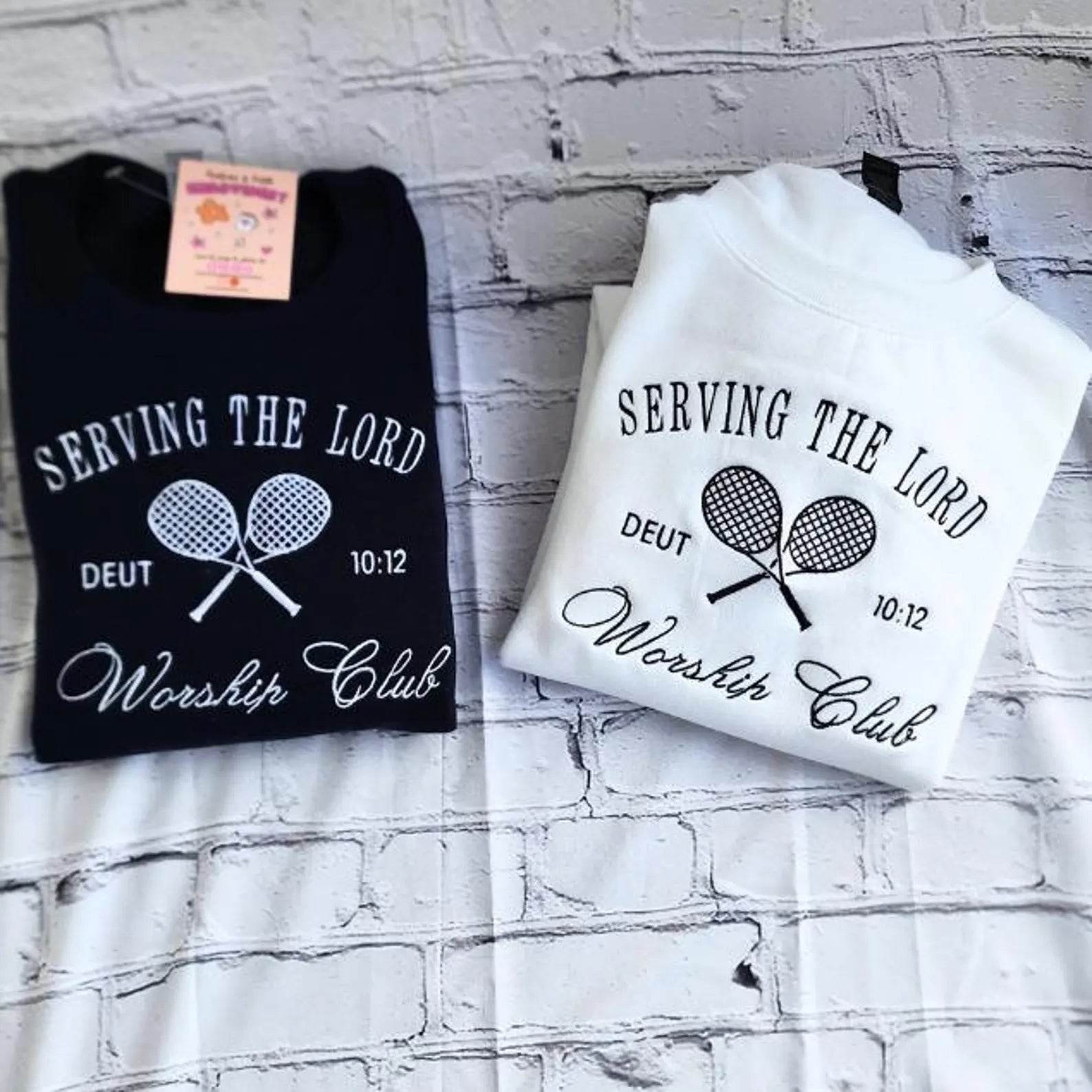 Serve the Lord Jesus Sweatshirt – Faith Crewneck black and white