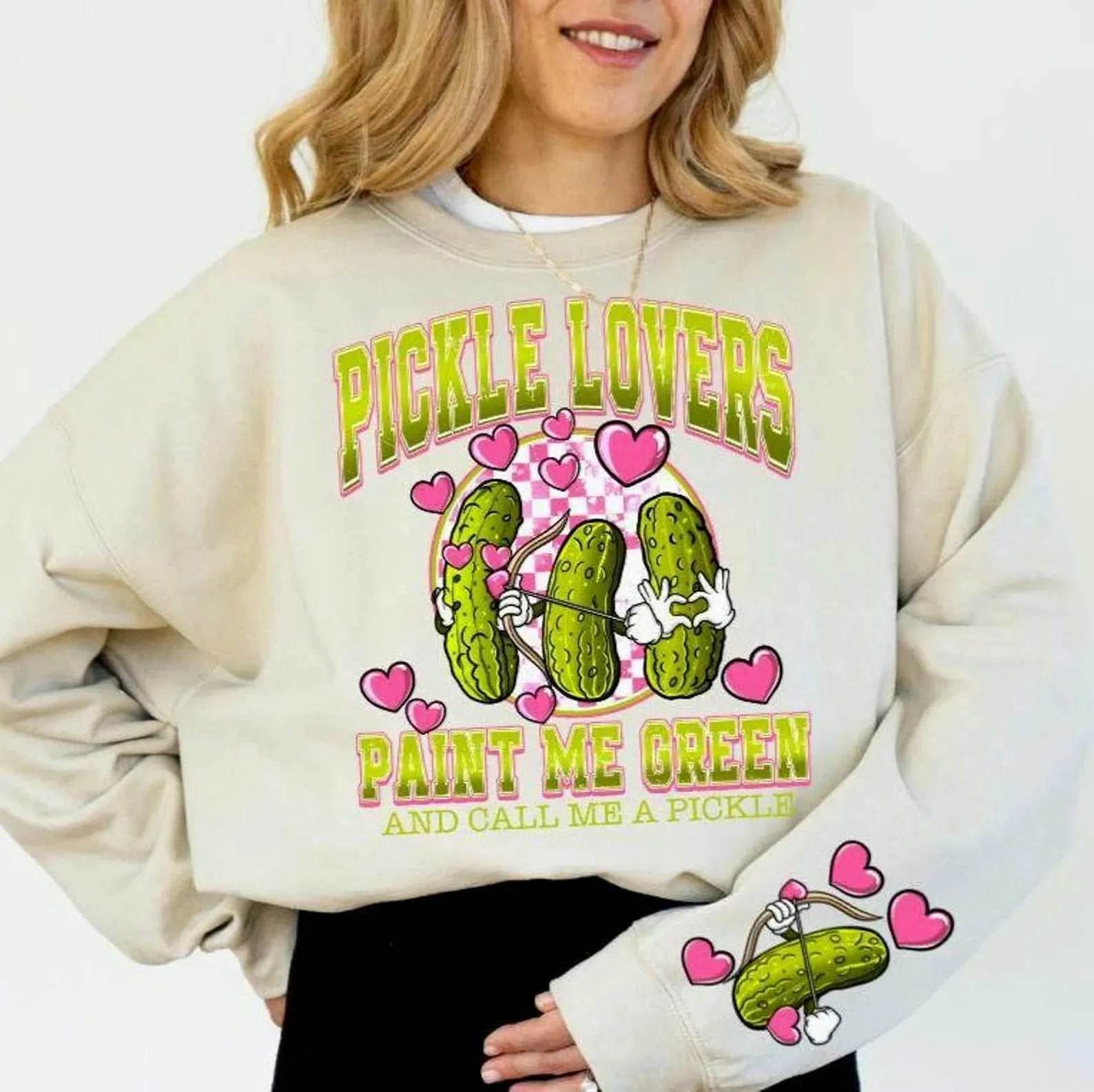 Pickle Jar Womens Sweatshirts – Canned Heart Design Green image
