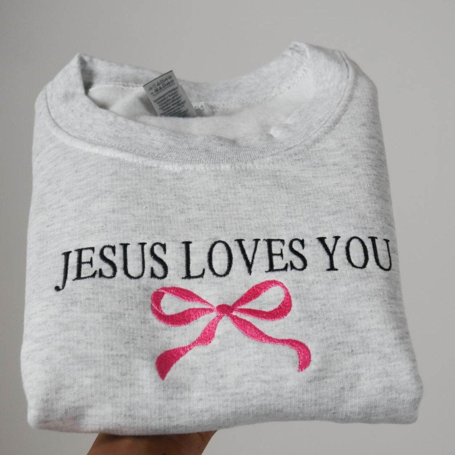 Jesus Loves You Sweatshirt – Christian Easter Crewneck gray