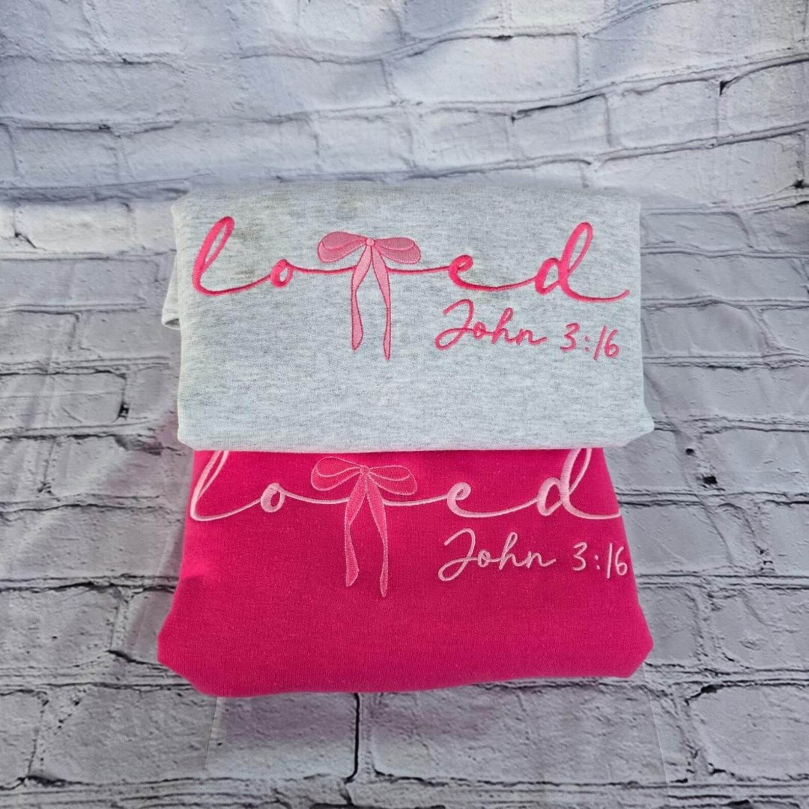 Coquette Christian Loved Bow Sweatshirt for Faith collections