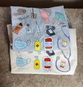 Short Sleeve Nurse T Shirts with Medical Doodles art