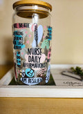 nurse daily affirmations glass cup front view
