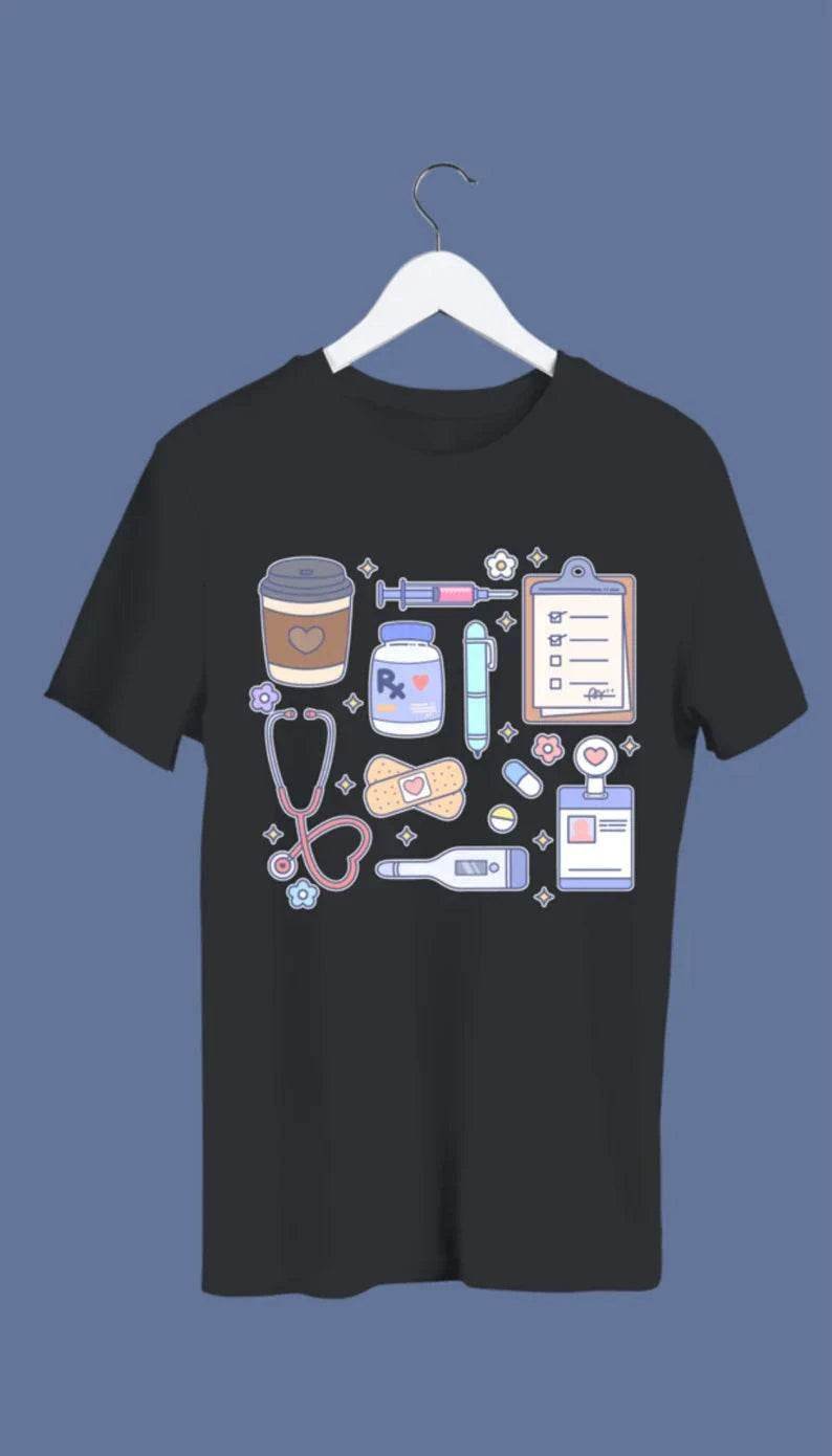 Medical Doodles Coffee Sweatshirt half