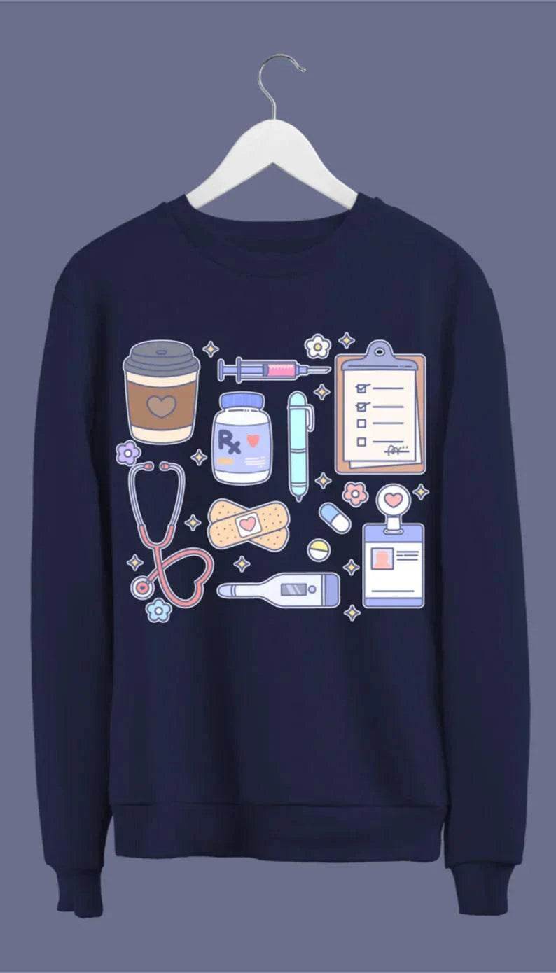 Medical Doodles Coffee Sweatshirt full 