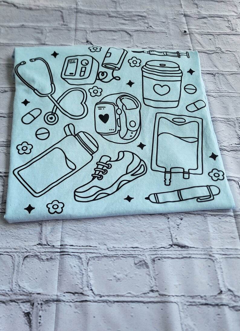 Medical Doodles Shirt for Nurses