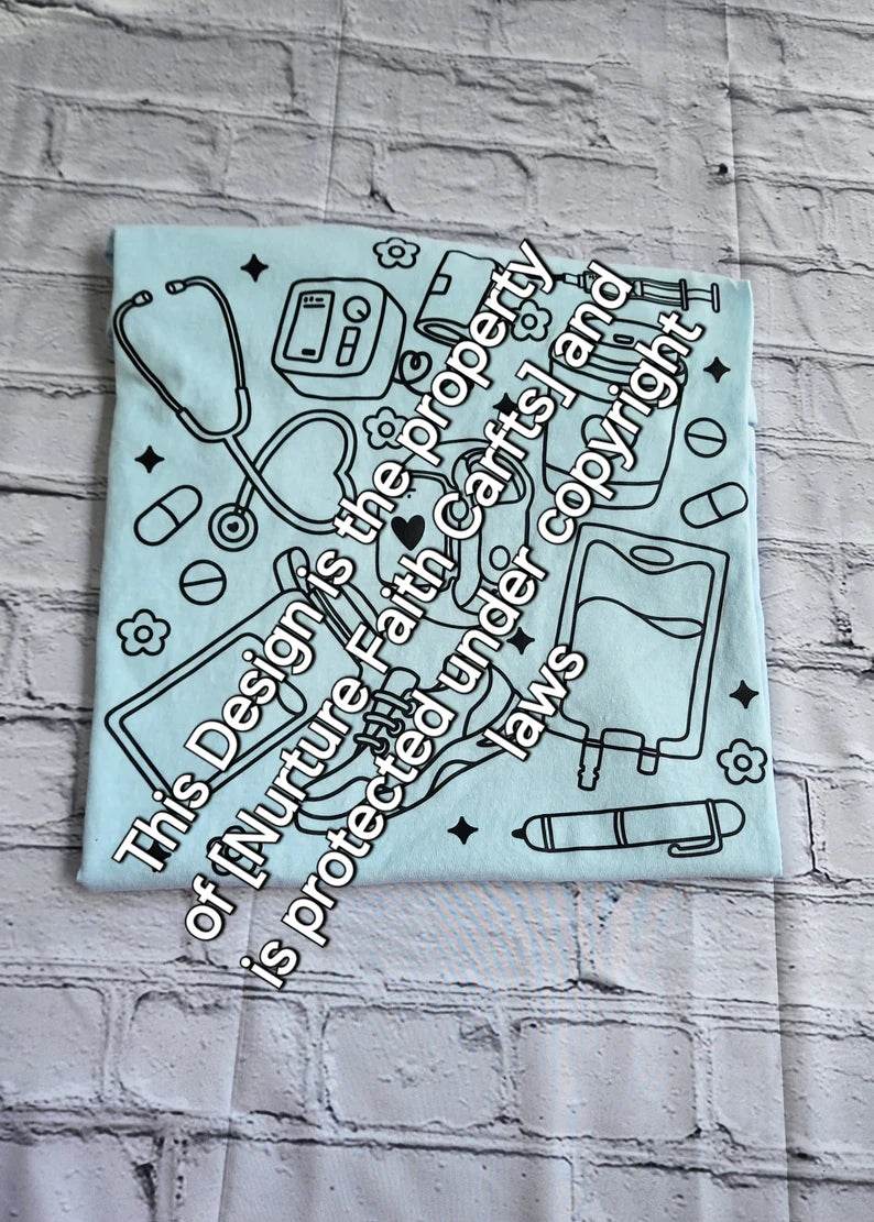 Medical Doodles Shirt for Nurses