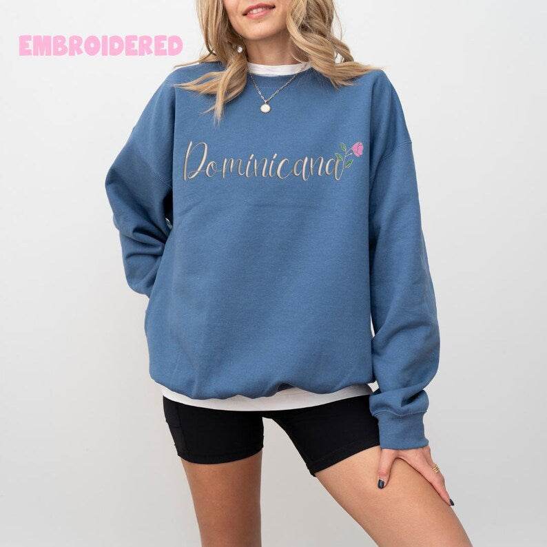 Dominican Floral Crewneck Sweatshirt for Pride blue