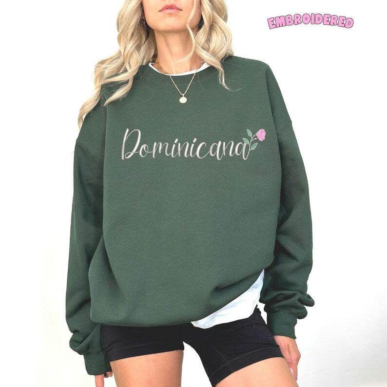 Dominican Floral Crewneck Sweatshirt for Pride green
