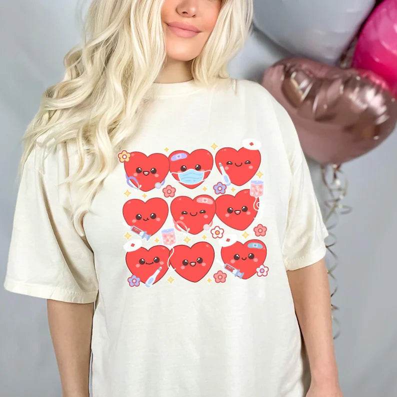 Trendy Nurse Heart Sweatshirt – Cozy Crewneck Shirt cute girl