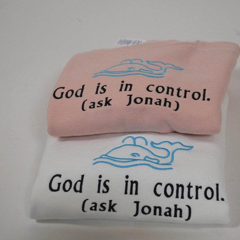 God Is in Control Jonah Sweatshirt – Christian Crewnecks main