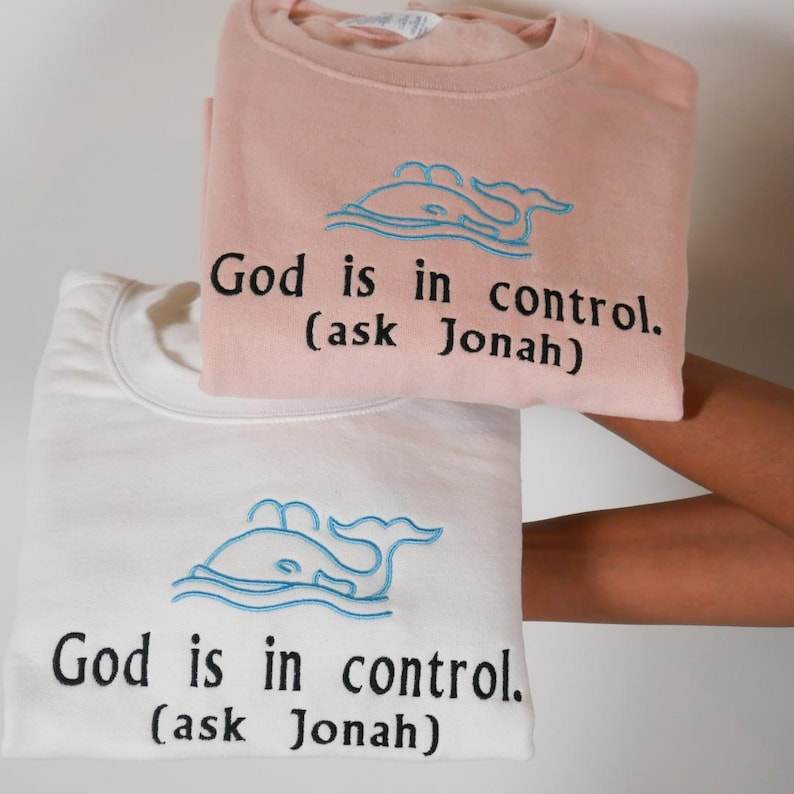 God Is in Control Jonah Sweatshirt – Christian Crewnecks main